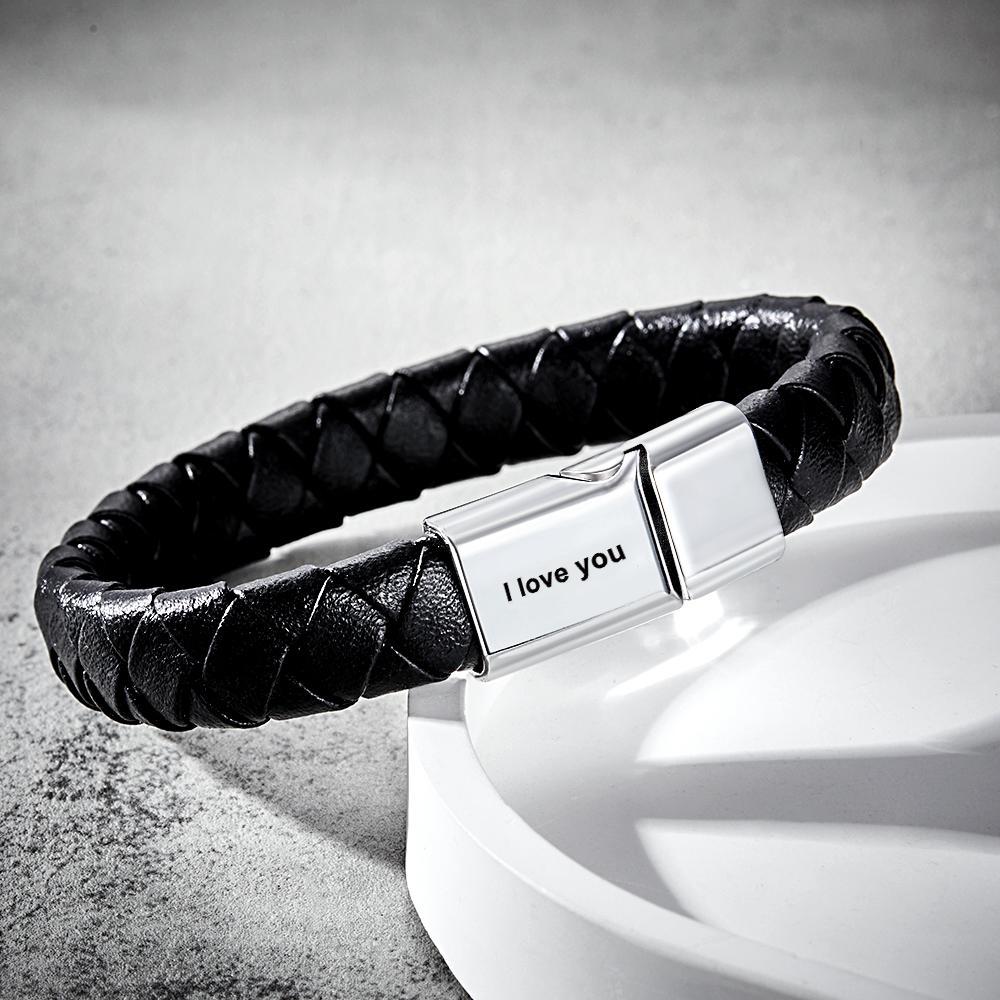 Individuell Graviertes Gewebtes Armband, Einfache Geschenke Für Männer - soufeede