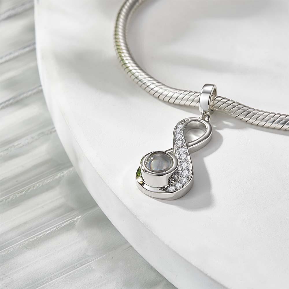 Personalisierter Fotoprojektions-charm Mit Anhänger „infinite Love“ Als Geschenk - soufeelde