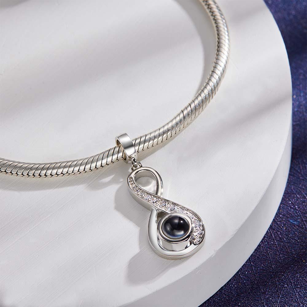 Personalisierter Fotoprojektions-charm Mit Anhänger „infinite Love“ Als Geschenk - soufeelde