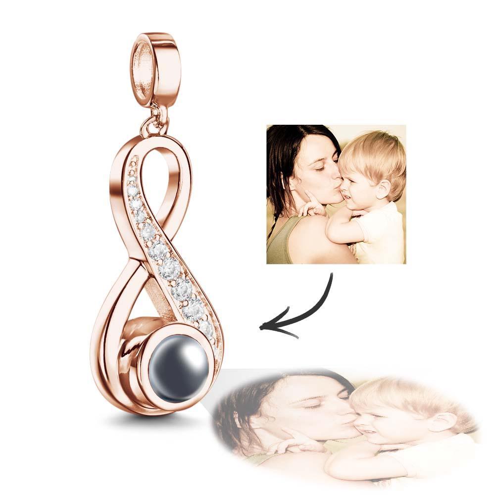 Personalisierter Fotoprojektions-charm Mit Anhänger „infinite Love“ Als Geschenk - soufeelde