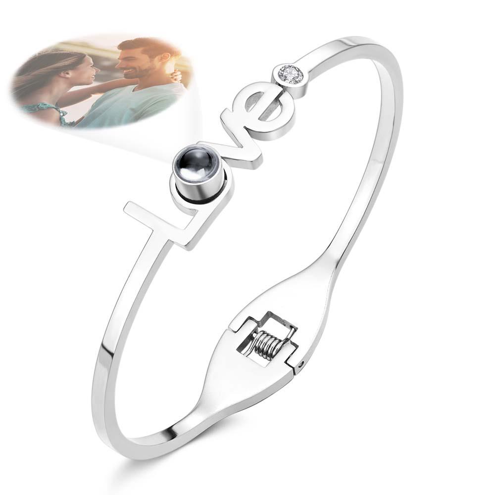 Personalisiertes Fotoprojektion-love-armband, Rundes, Kostenloses Anpassungsarmband Für Sie - soufeede
