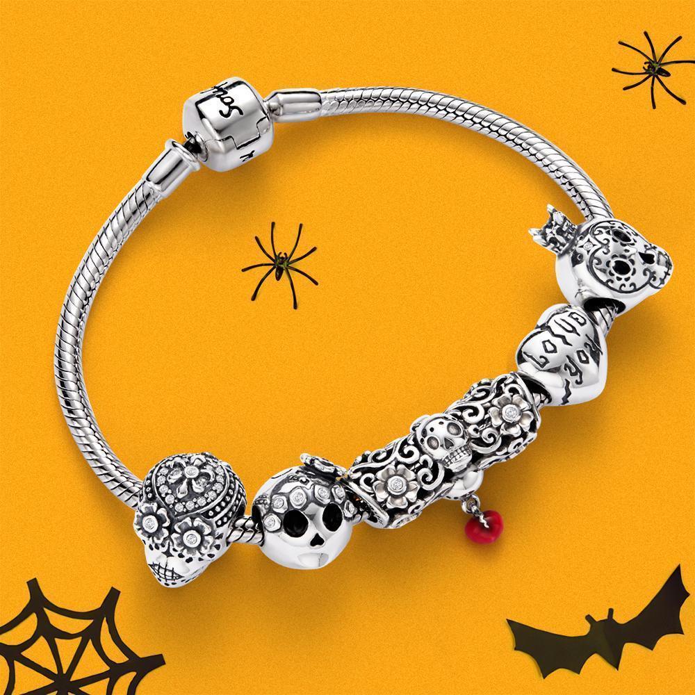 Halloween Geschenke Komplettes Charm Armband Silber