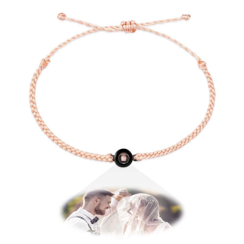 Personalisiertes Fotoprojektions-charm-armband Mit Text, Hochzeitsgeschenk, Bildprojektor, Minimalistisches Gedenk-jubiläumsgeschenk Für Ihn - soufeede