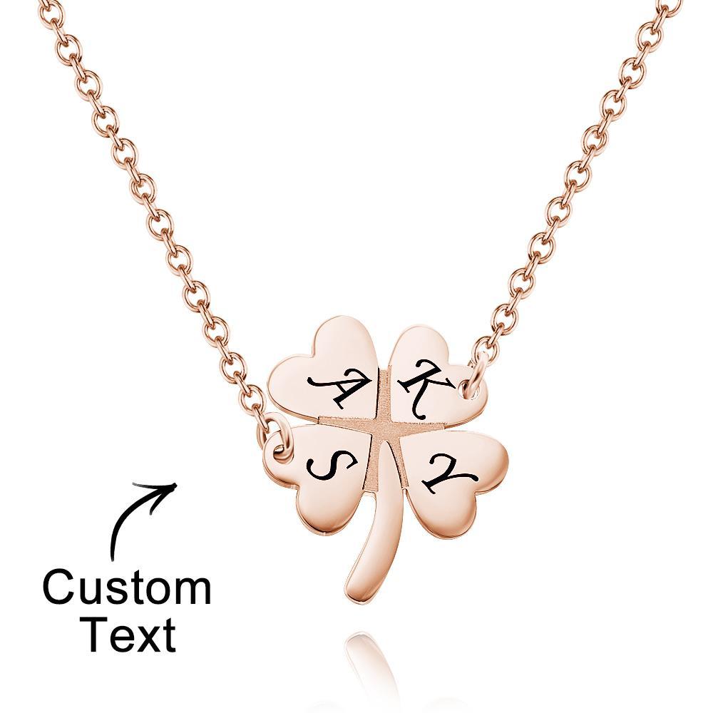 Individuell Gravierte Halskette Liebevolles Glücksblatt-halskettengeschenk Für Frauen - soufeelde