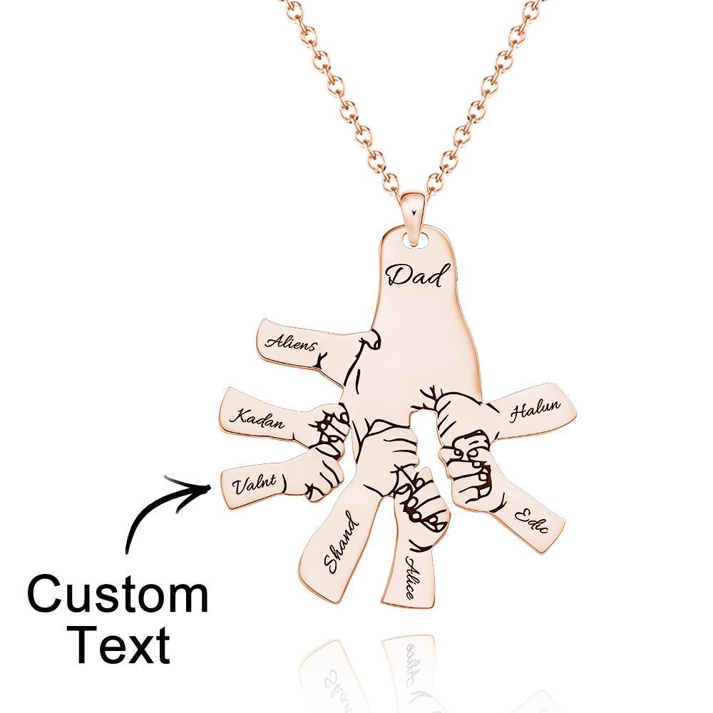 Benutzerdefinierte Gravierte Halskette Große Hände Kleine Hände Namenskette Kreatives Geschenk - soufeelde