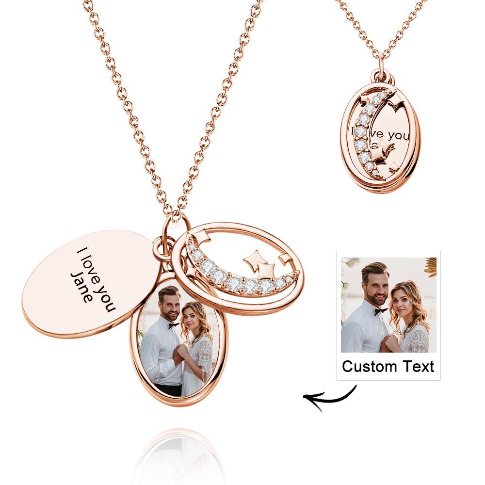 Kundenspezifische Foto-gravierte Halsketten-mehrschichtige Sternrhinestone-geschenke - soufeelde