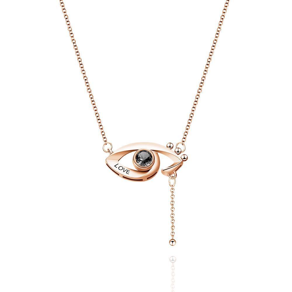 Individuell Gravierte Halskette Diamond Eye Einzigartige Geschenke