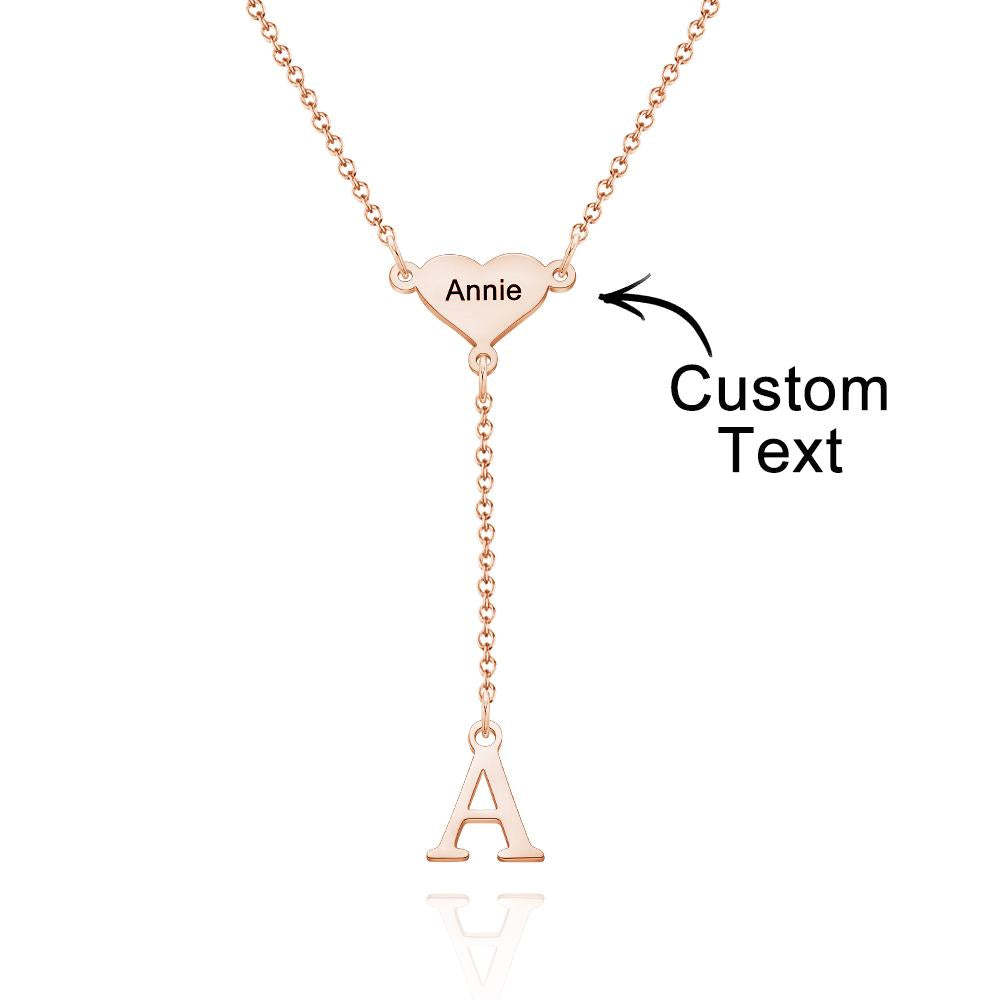 Benutzerdefinierte Gravierte Halskette Herz-buchstaben-halskette Einfache Brief-halskette Geschenk Für Sie - soufeelde