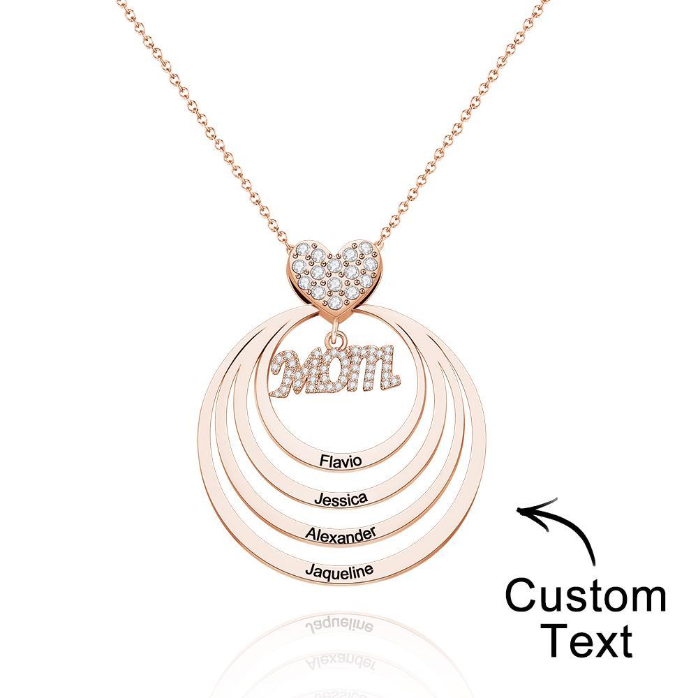 Kundenspezifische Gravierte Halsketten-einfache Zirkularitäts-familien-geschenke - soufeelde