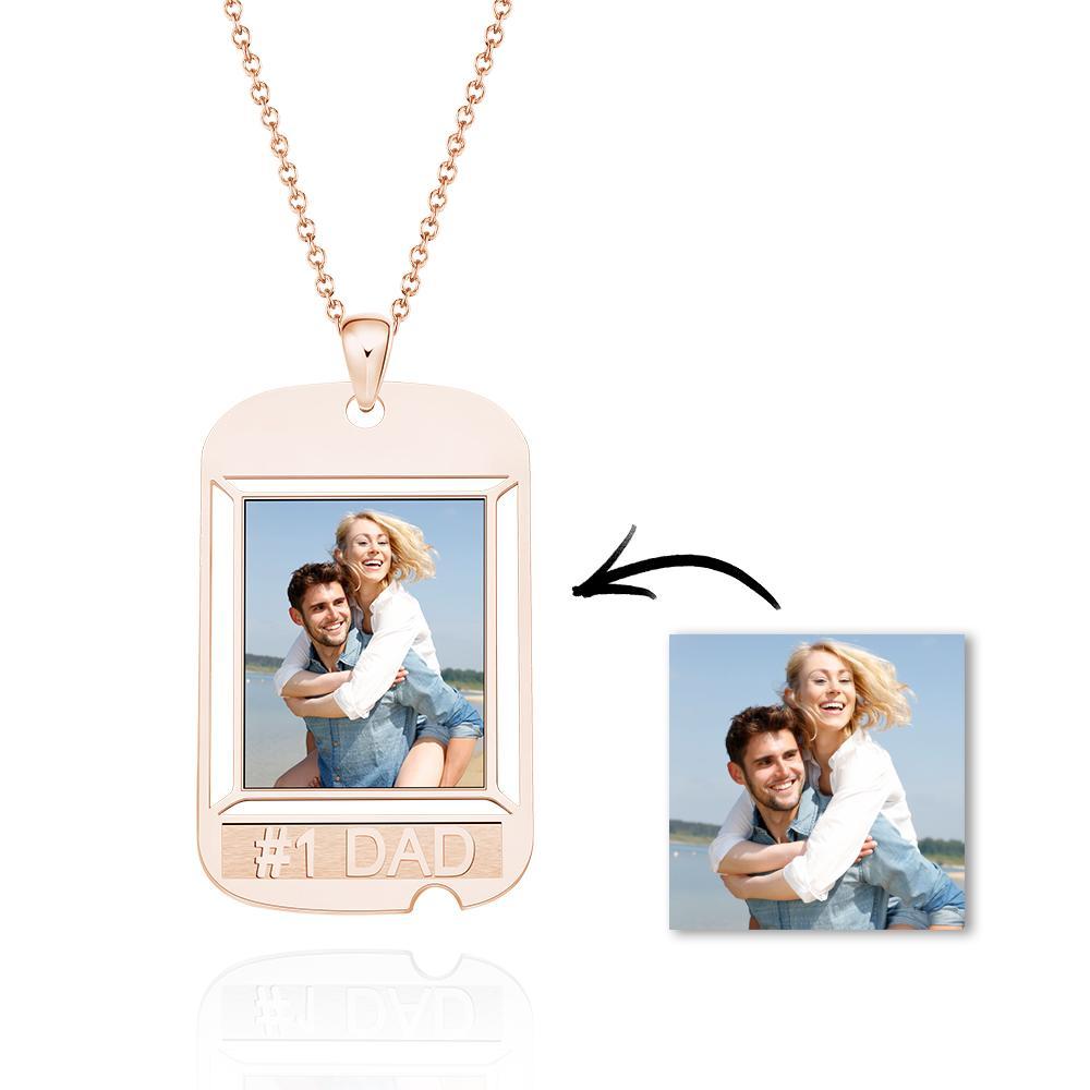 Individuelle Fotogravur Halsketten Quadrat Hangtag Souvenir Geschenk - soufeelde