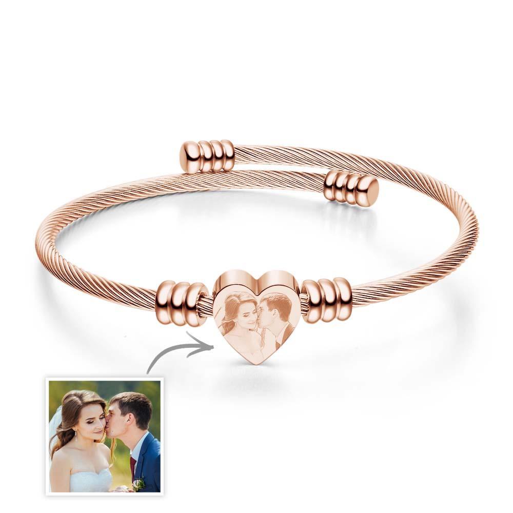 Personalisierte Bild-armbänder Für Frauen, Individuelles Medaillon, Charm-stulpe-armreif, Graviert, Inspirierender Erinnerungsschmuck, Geburtstagsgeschenk Für Mädchen, Mutter - soufeede