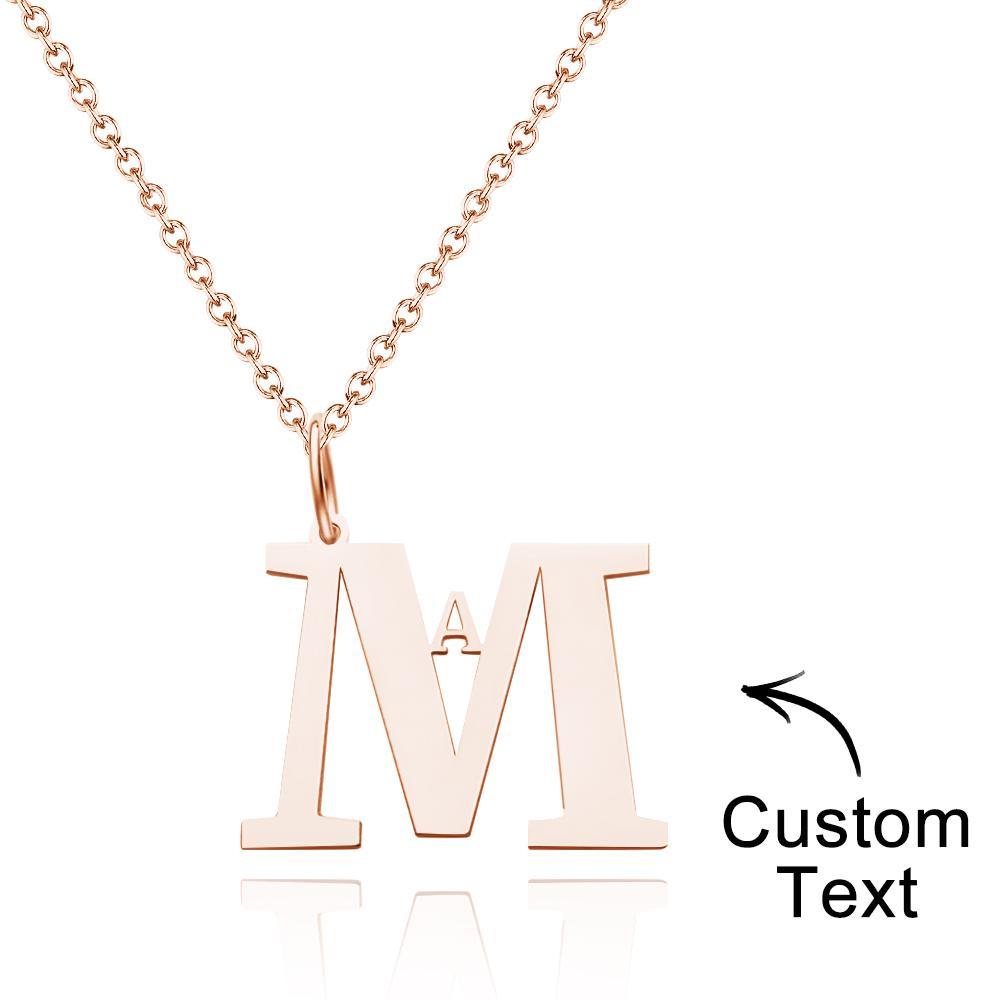 Benutzerdefinierte Gravierte Halskette Einfacher Buchstabe Einzigartige Geschenke - soufeelde