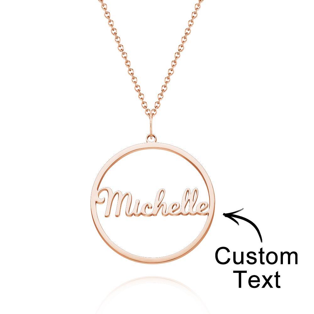 Benutzerdefinierte Gravierte Halskette Einfache Kreisförmige Anhänger Halskette Geschenk Für Mama - soufeelde