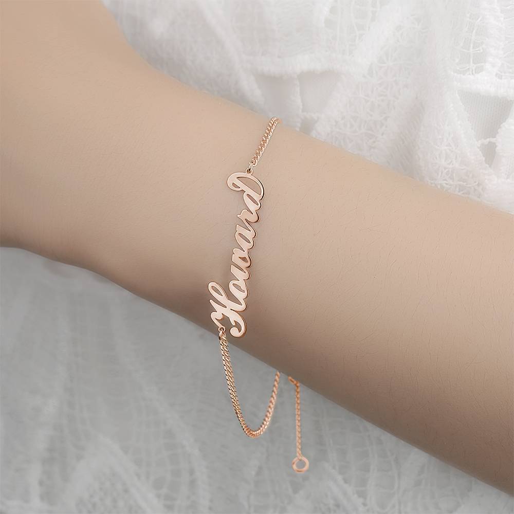 Personalisierte Namen Armband, Jeder Name Armband Rose Gold Überzogen