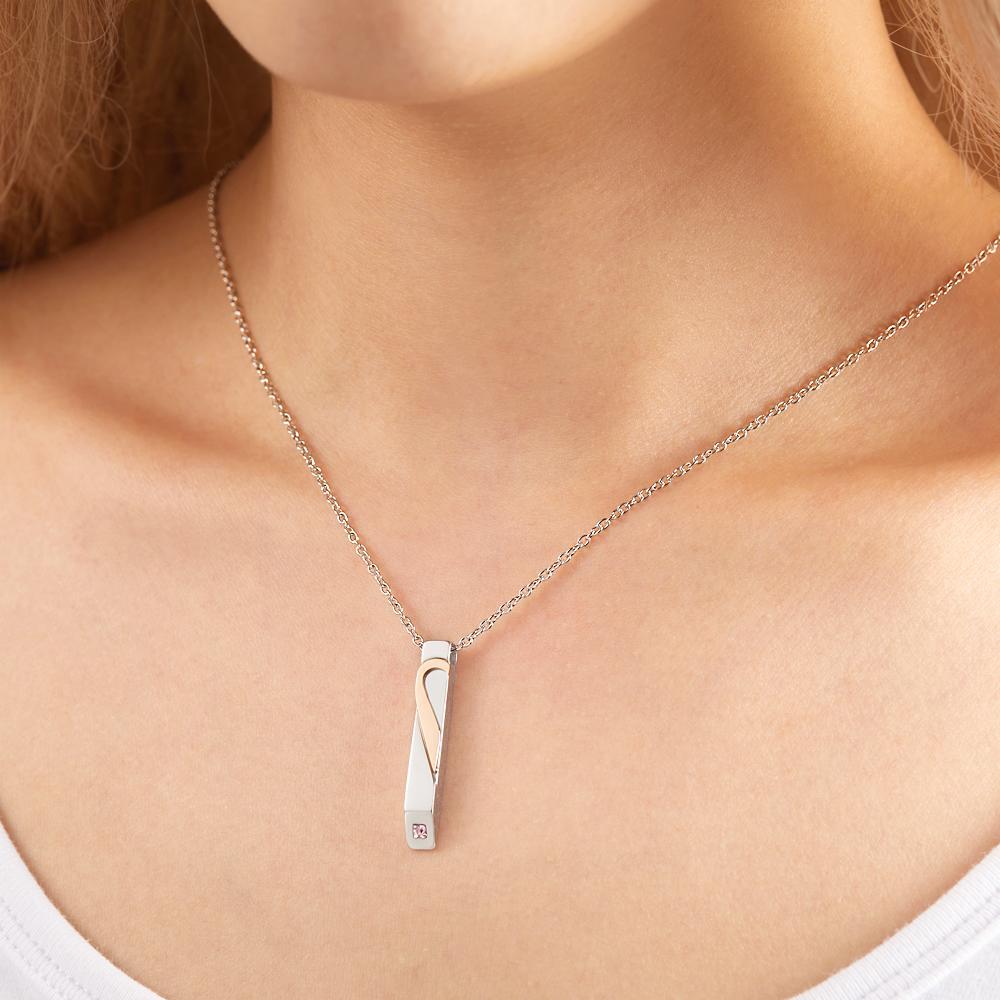 Benutzerdefinierte Diamant-halskette Herzförmiges Paar Halskette Geschenk Für Sie - soufeelde