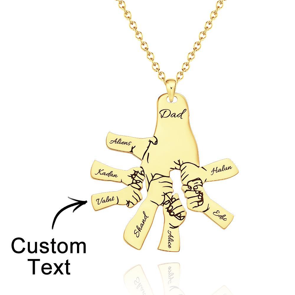 Benutzerdefinierte Gravierte Halskette Große Hände Kleine Hände Namenskette Kreatives Geschenk - soufeelde