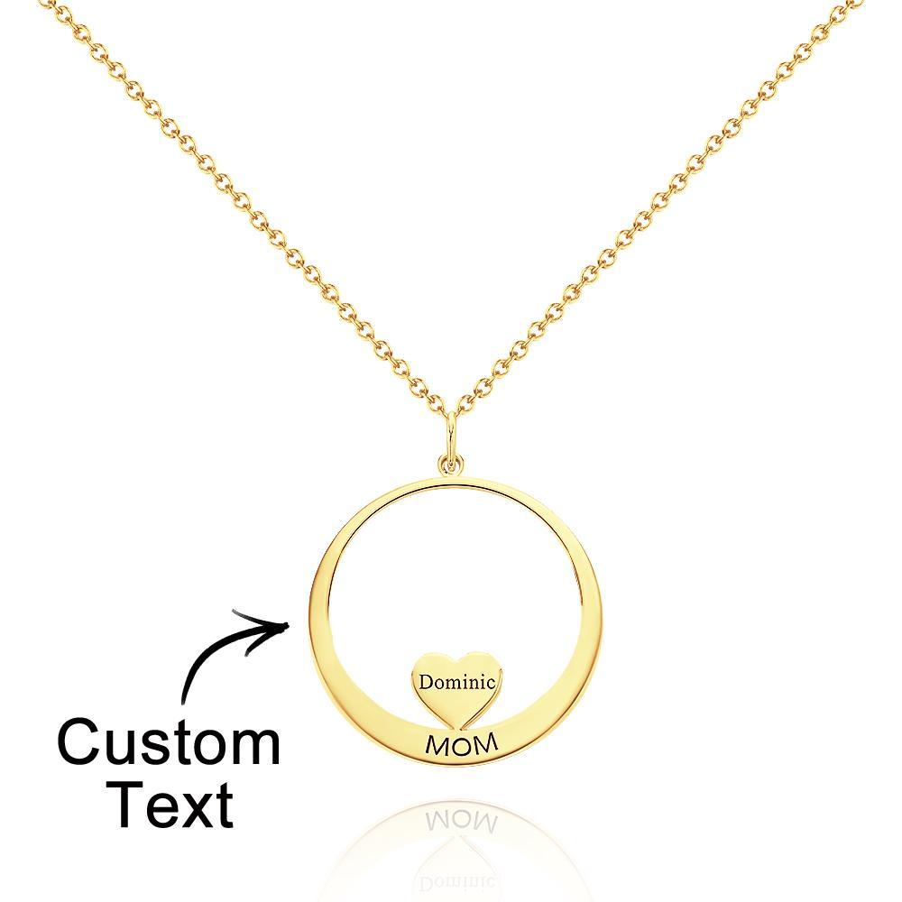 Benutzerdefinierte Gravierte Halskette Kreis Herzen Mama Anhänger Halskette Kreatives Geschenk - soufeelde
