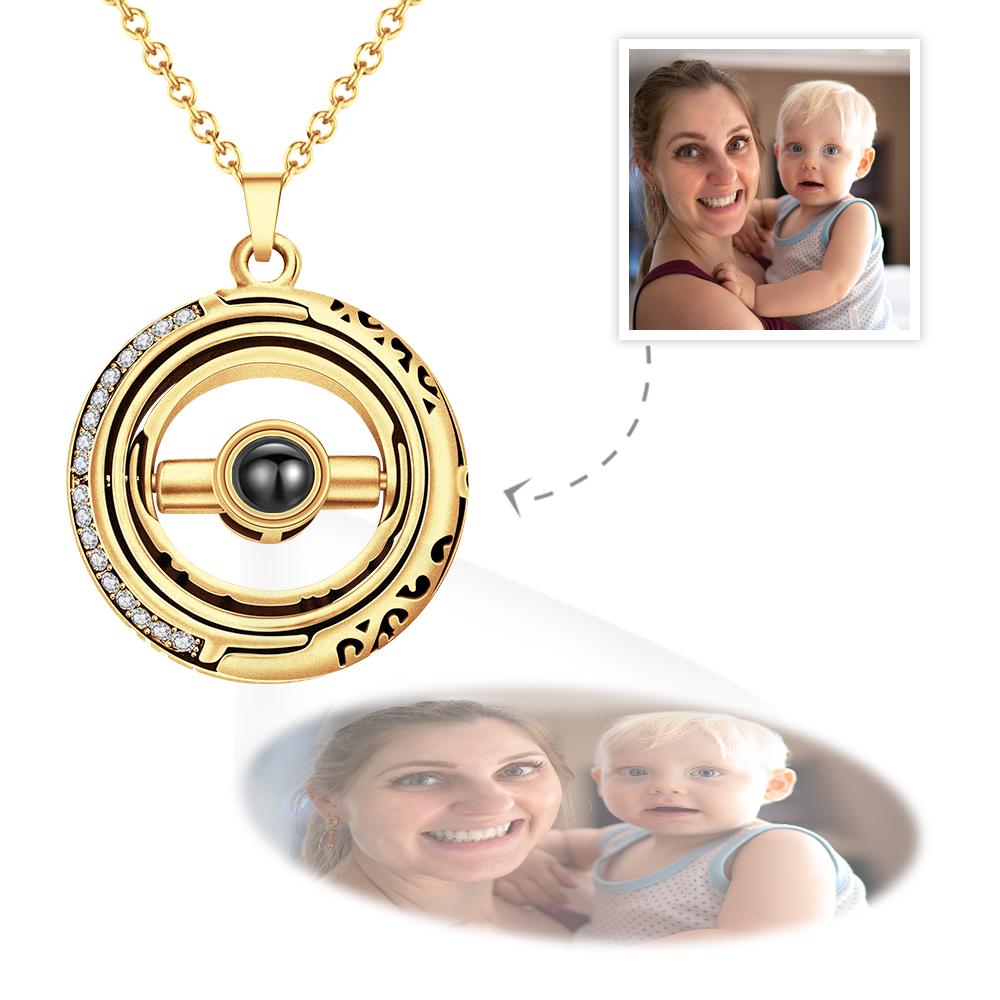 Kundenspezifische Fotoprojektions-halskette Astronomisches Kugel-halsketten-geschenk Für Sie - soufeelde