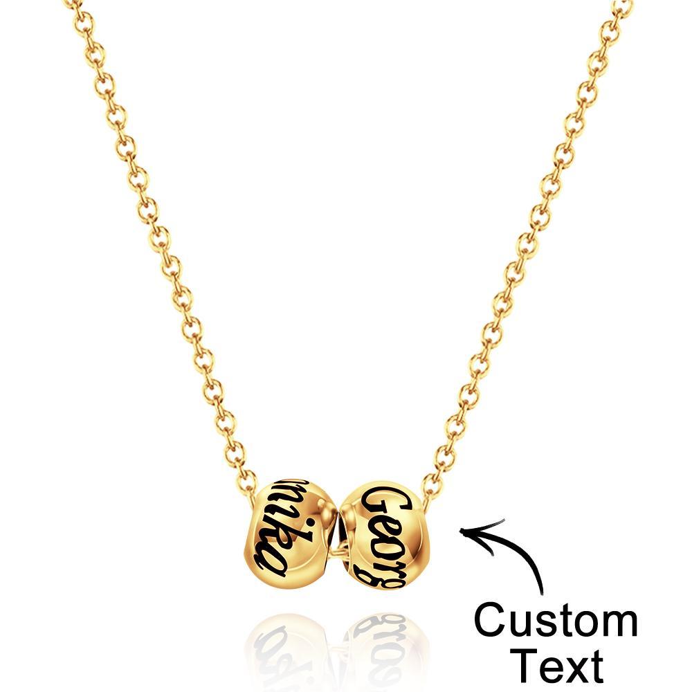 Benutzerdefinierte Gravierte Halskette Optionale Perlenkette Einzigartiges Geschenk - soufeelde
