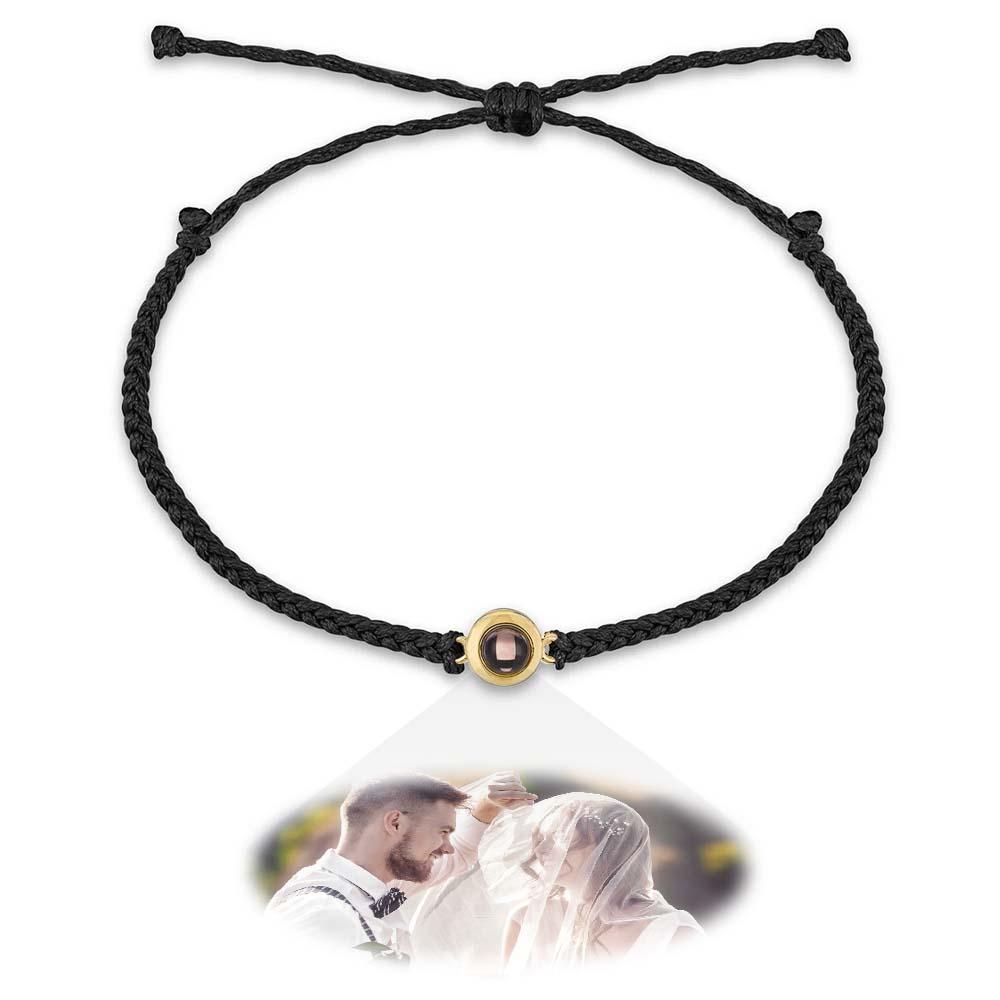 Personalisiertes Fotoprojektions-charm-armband Mit Text, Hochzeitsgeschenk, Bildprojektor, Minimalistisches Gedenk-jubiläumsgeschenk Für Ihn - soufeede