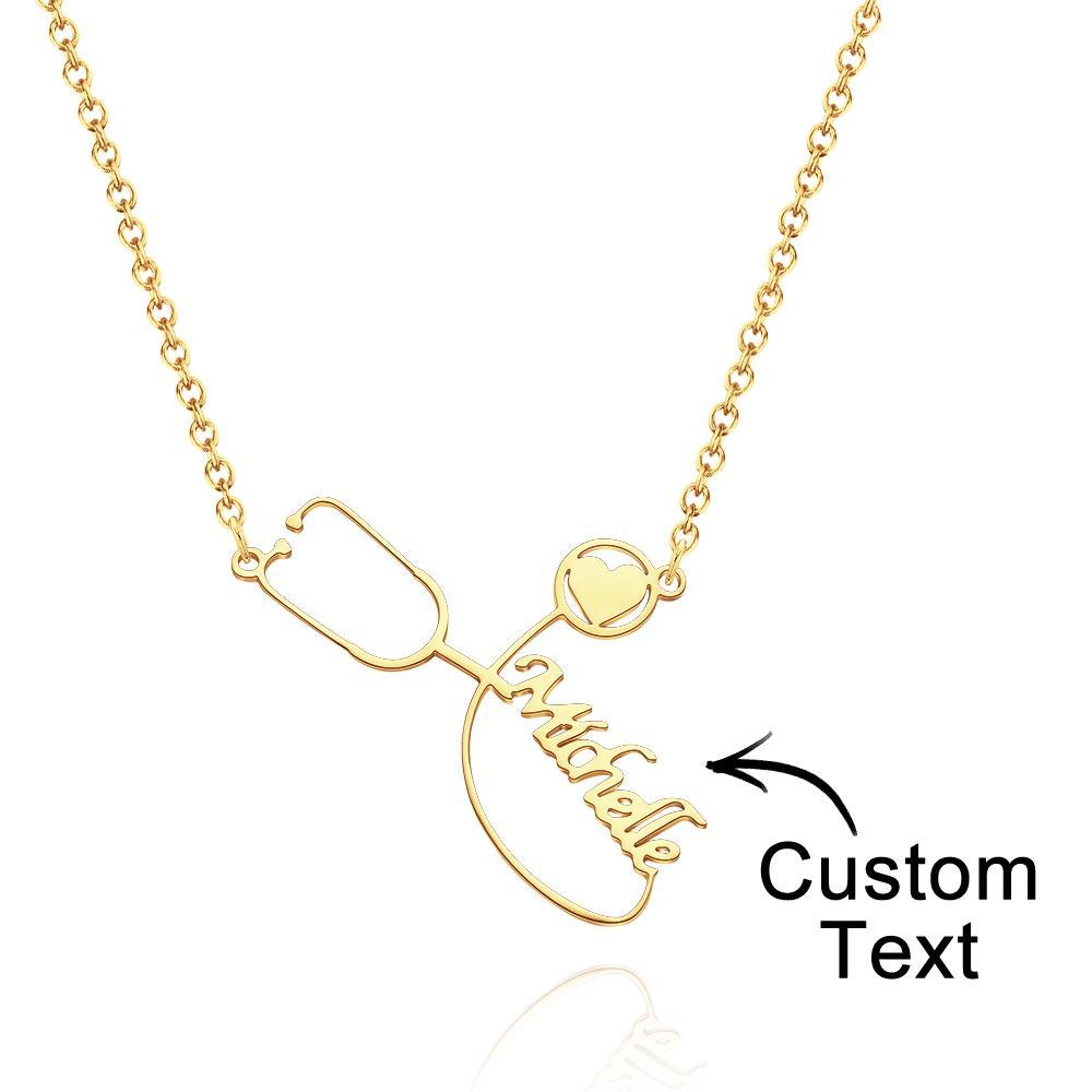 Kundenspezifische Gravierte Halskette Zierliche Namensstethoskop-medizinstudent-geschenke - soufeelde