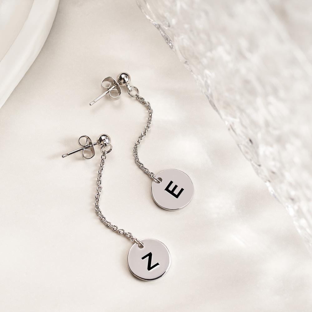Personalisierte Baumelnde Ohrringe Mit Initiale Für Sie Alle, Ein Süßes Und Immer Schönes Geschenk - soufeede