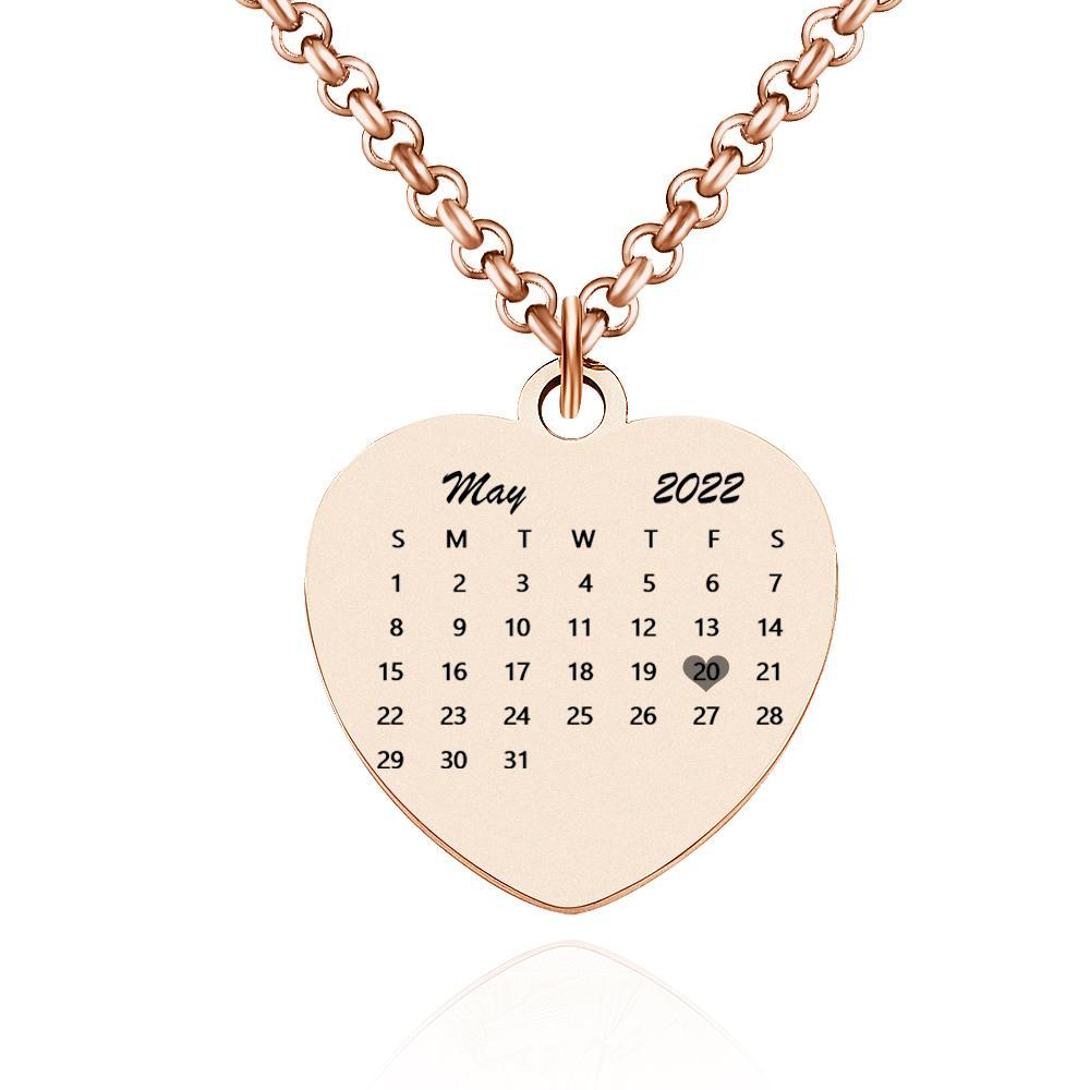 Benutzerdefinierte Personalisierte Datum Herz Halskette - soufeelde