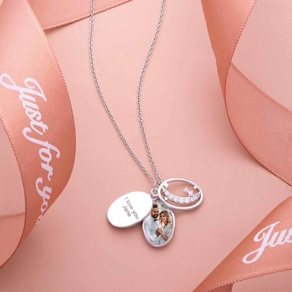 Kundenspezifische Foto-gravierte Halsketten-mehrschichtige Sternrhinestone-geschenke - soufeelde