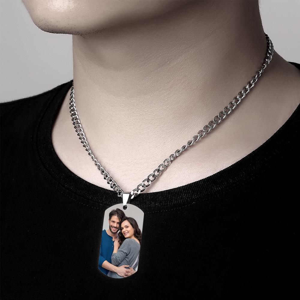 Benutzerdefinierter Qr-code-halskette Anhänger Gravierte Halsketten Geschenke Für Ihn - soufeelde