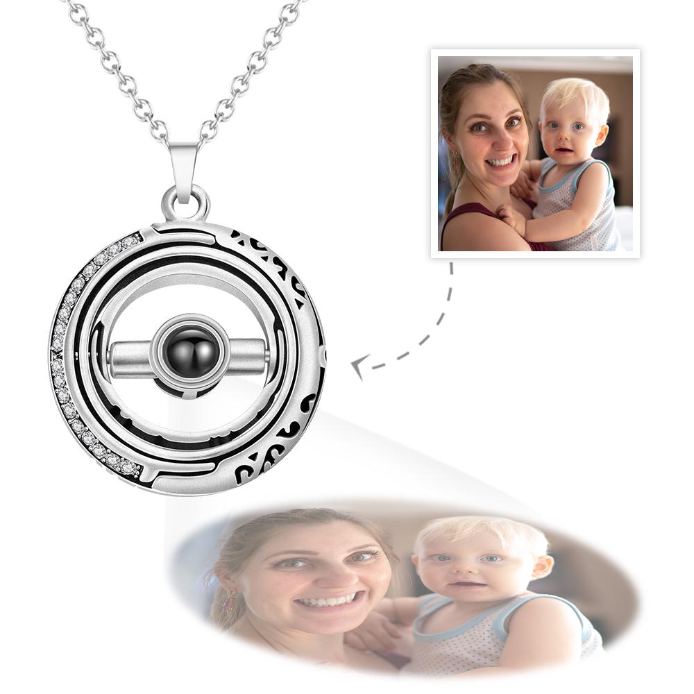 Kundenspezifische Fotoprojektions-halskette Astronomisches Kugel-halsketten-geschenk Für Sie - soufeelde