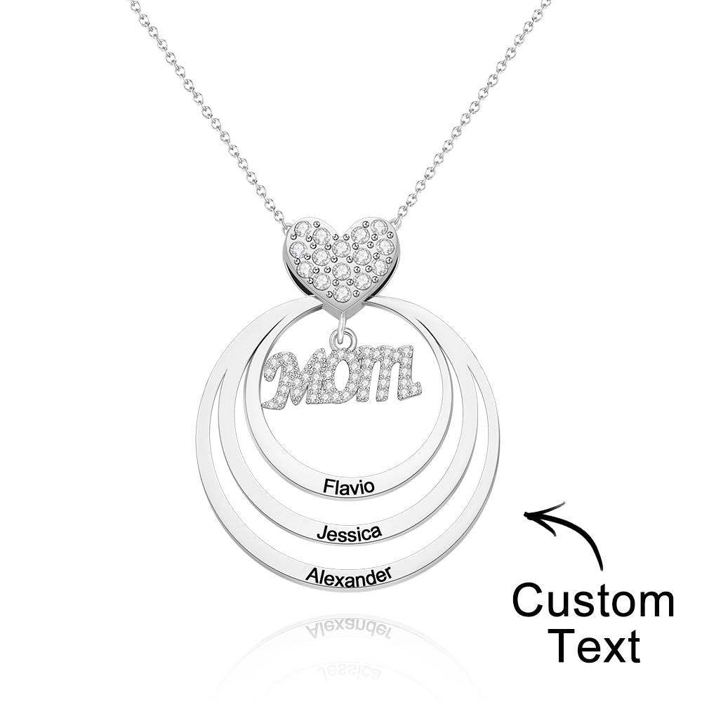Kundenspezifische Gravierte Halsketten-einfache Zirkularitäts-familien-geschenke - soufeelde