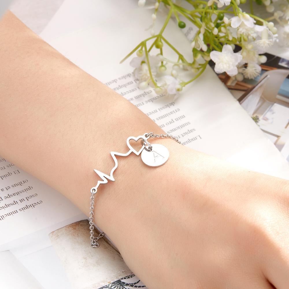 Benutzerdefinierte Gravierte Herzschlag Armband Krankenschwester Armband Stethoskop Armband Geschenk Für Die Liebe - soufeelde