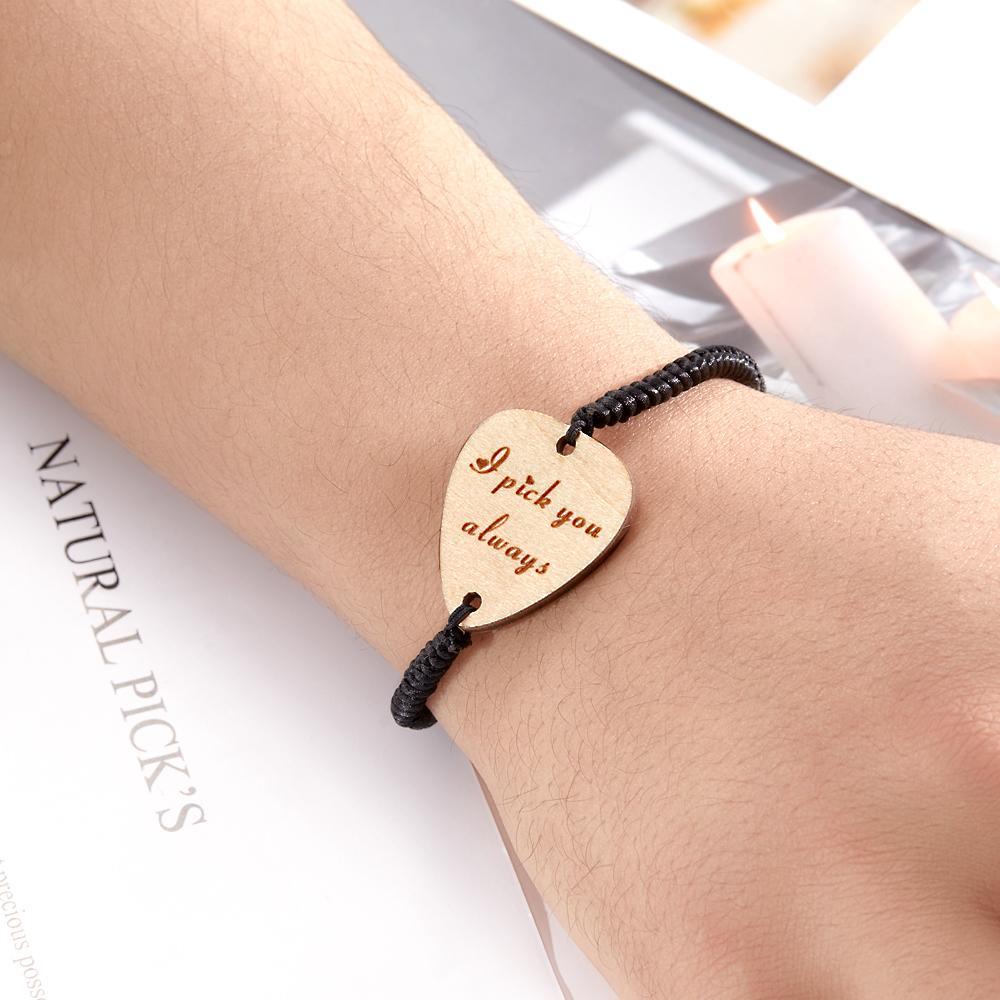 Benutzerdefinierte Gravierte Armband Plektrum Kreative Geschenke Aus Holz - soufeelde