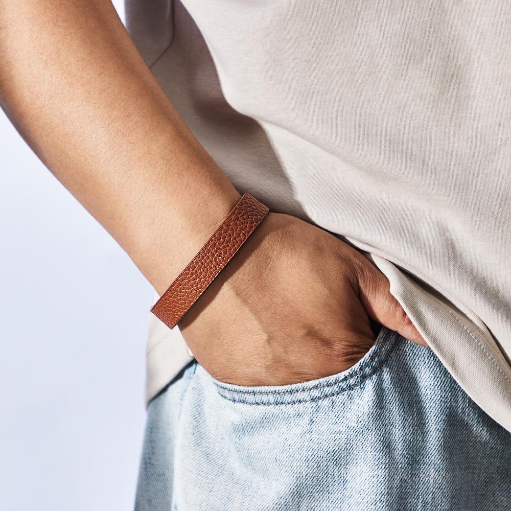 Personalisierte Gravierte Armbänder Für Männer Einzigartige Geschenke Für Den Ehemann Kundenspezifisches Echtlederarmband Geheimbotschaftsgeschenke - soufeelde