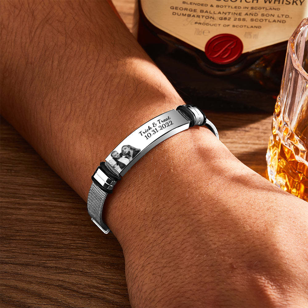 Edelstahl-armband Für Männer, Jahrestagsgeschenk Zur Personalisierung Ihres Besonderen Datums-halloween-geschenks - soufeelde