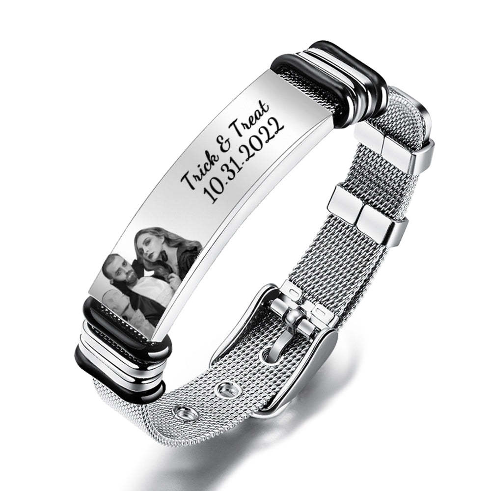 Edelstahl-armband Für Männer, Jahrestagsgeschenk Zur Personalisierung Ihres Besonderen Datums-halloween-geschenks - soufeelde