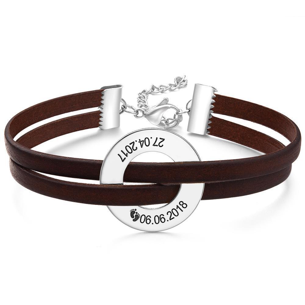 Benutzerdefinierte gravierte Armband Herren Armband Name Armband Geschenke für ihn 14 Karat vergoldet