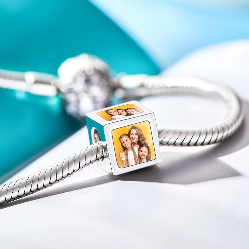 Benutzerdefinierter Vierseitiger Foto-charm-quadrat-kupfer-charme-kreatives Geschenk Für Mama - soufeelde