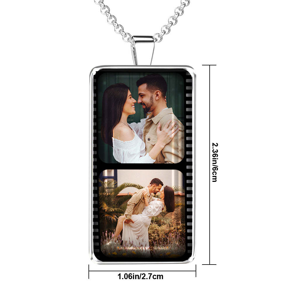 Personalisierte Benutzerdefinierte Foto Filmstreifen Halskette Für Paare Familie - soufeelde