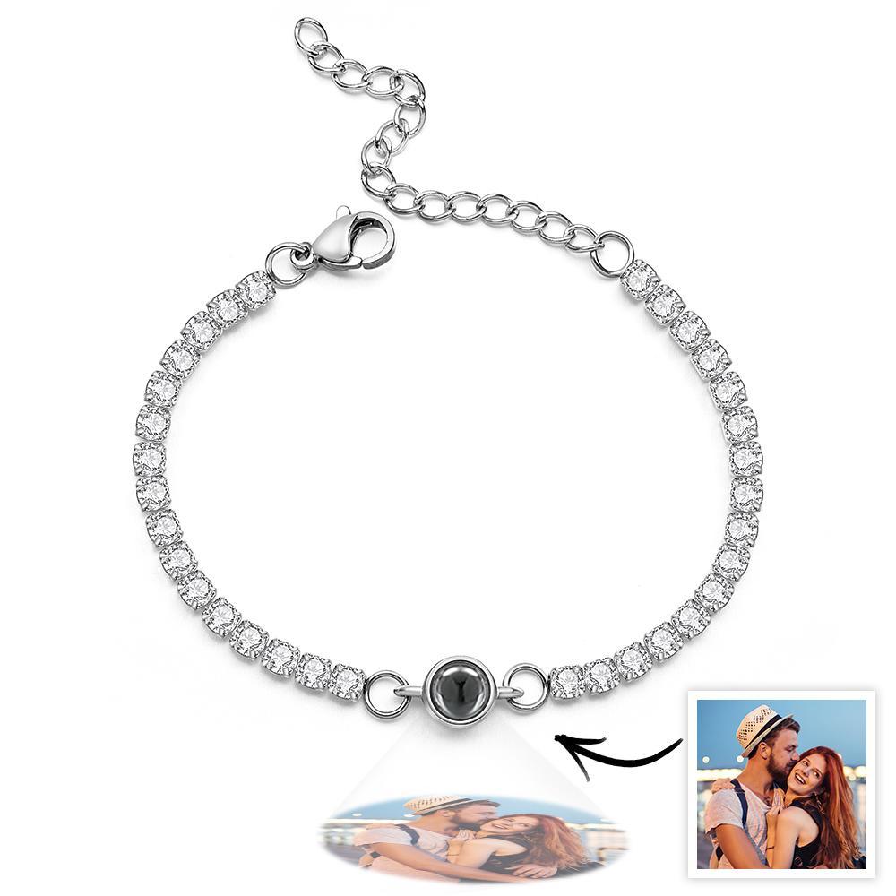 Individuelles Fotoprojektionsarmband, Modisches All-diamonds-armband, Geschenke Für Sie - soufeede
