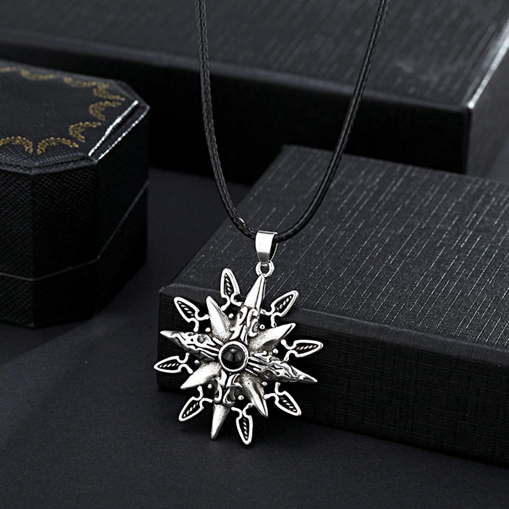 Personalisierte Dornenblumen-fotoprojektions-herren-halskette Für Ihn, Bedeutungsvolles Und Erinnerungswürdiges Geschenk - soufeede