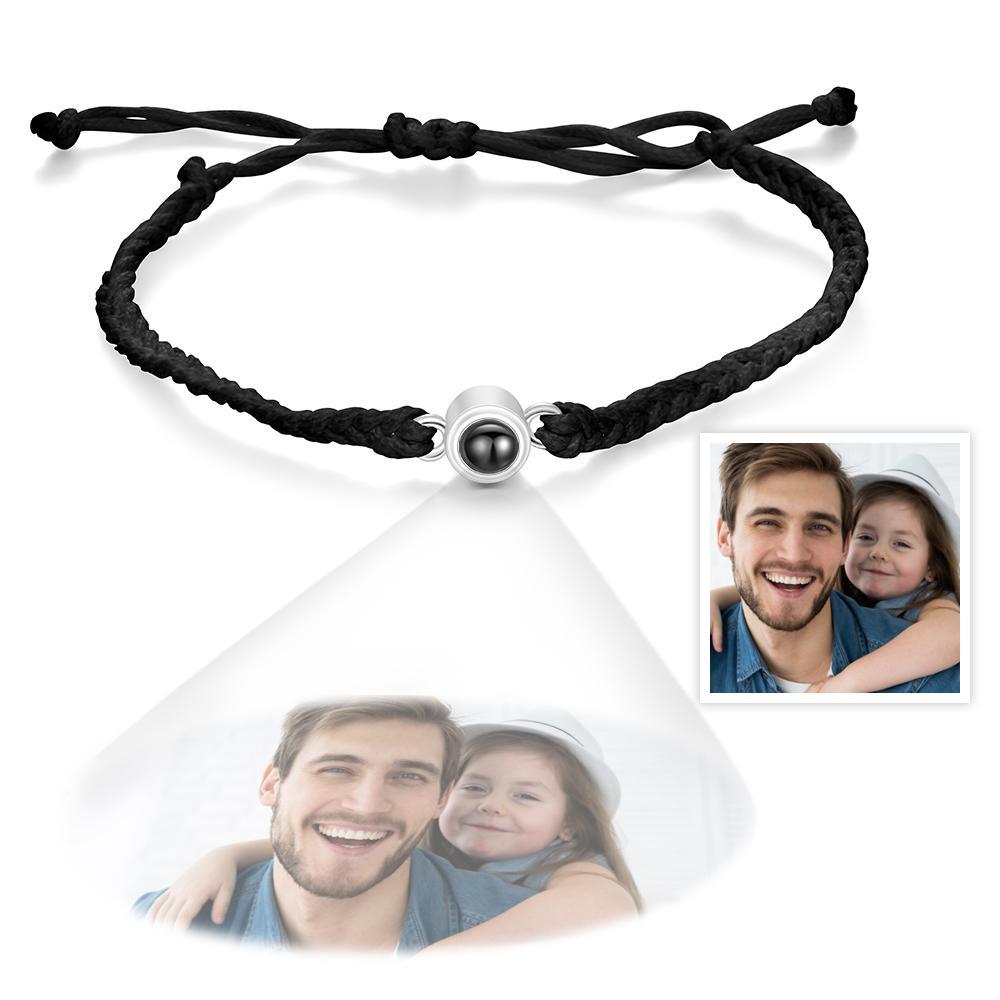 Kundenspezifische Fotoprojektions-armbänder Einfache Gewebte Vatertagsgeschenke - soufeelde