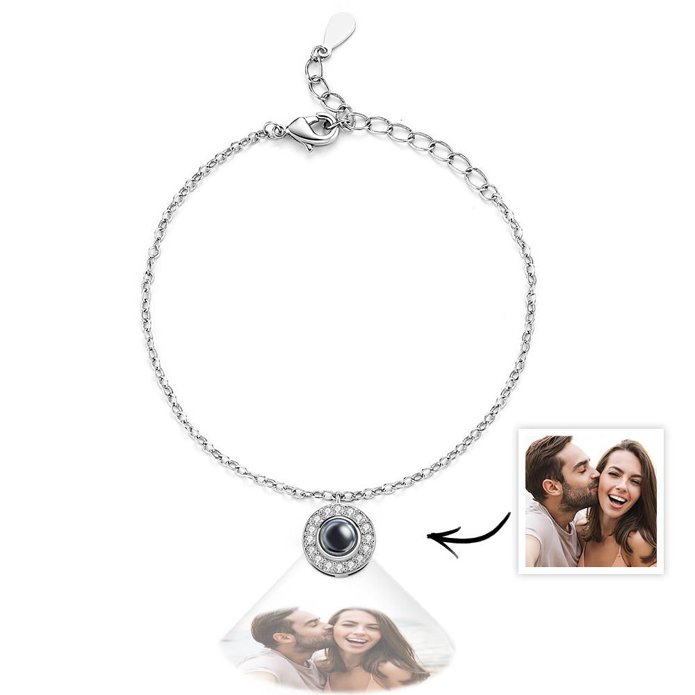 Zierliches Halo-foto-armband, Luxuriöses Diamant-geschenk Für Freundin, Unvergessliches Geschenk - soufeede