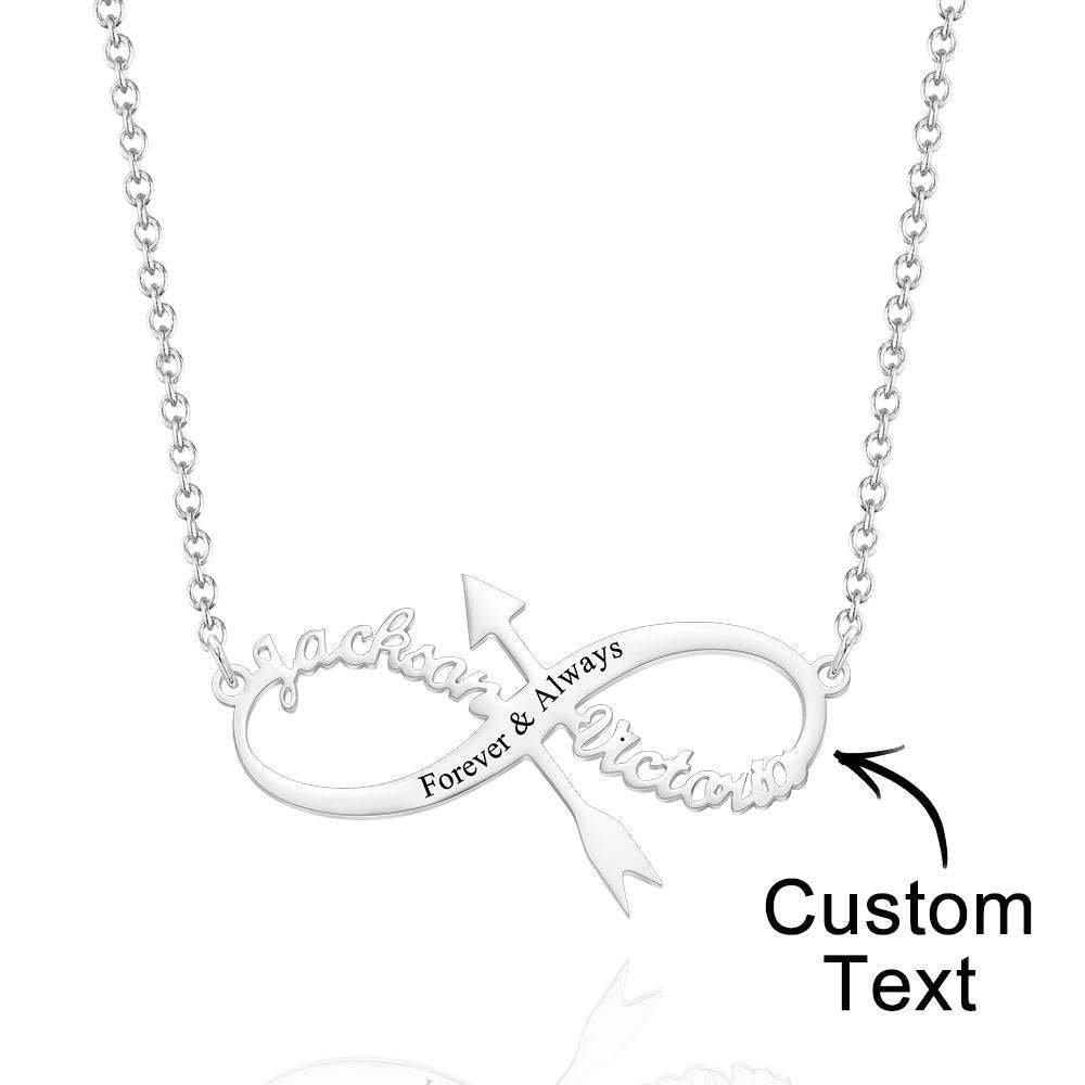 Benutzerdefinierte Gravierte Halskette Infinity Name Anhänger Halskette Geburtstagsgeschenk - soufeelde