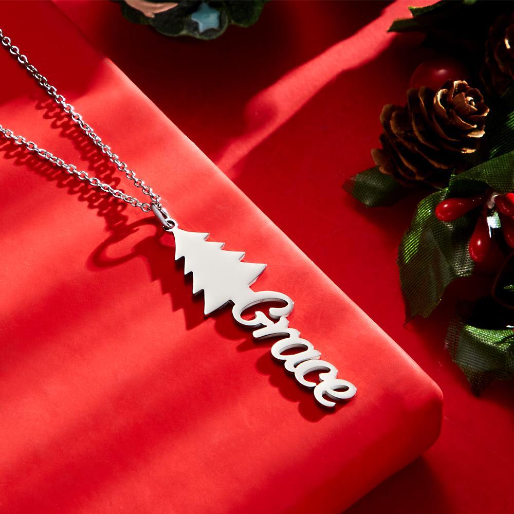 Kundenspezifische Gravierte Halsketten-weihnachtsbaum-kreative Geschenke - soufeelde