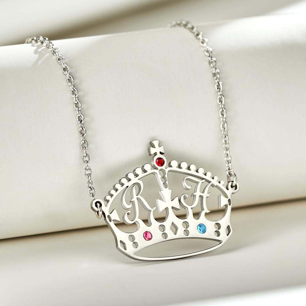 Individuell Gravierte Diamant-austausch-halskette Tiara-f?rmige Halskette Geschenk An Sie - soufeelde