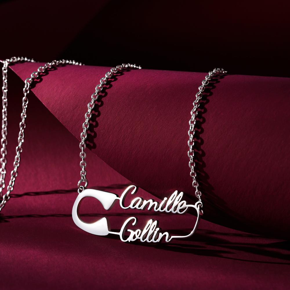 Benutzerdefinierte Gravierte Halskette Clip Form Halskette Einfache Halskette Geschenk Für Sie - soufeelde