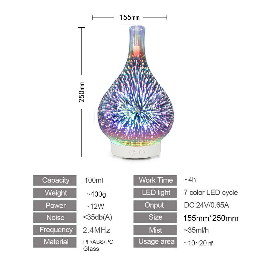 Exquisite Aromatherapie-lampe Farbwechsel Feuerwerk Luftbefeuchter Home Geschenke - soufeelde