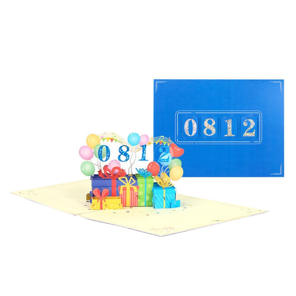 Diy Number Gift Box 3d Pop-up-grußkarte Geburtstagsgeschenk Gedenkgeschenk - soufeelde