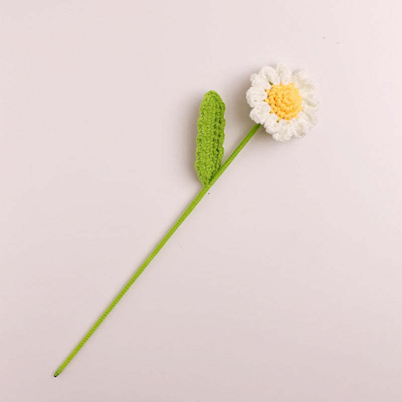 Kleine Gänseblümchen-häkelblume Handgemachtes Gestricktes Blumengeschenk Für Liebhaber - soufeelde